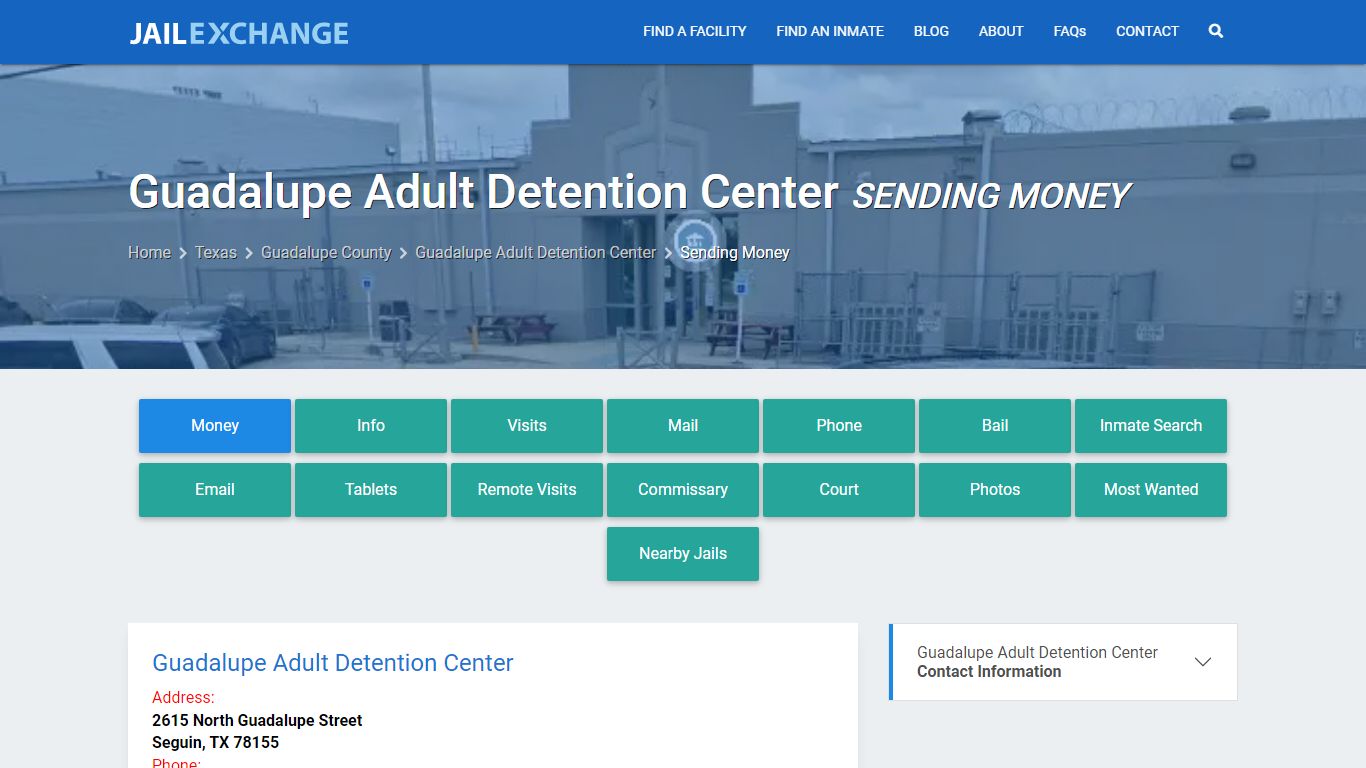 Send Money to Inmate - Guadalupe Adult Detention Center, TX - Jail Exchange